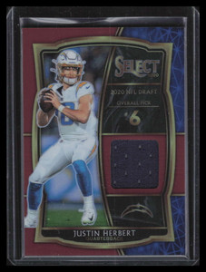 2020 Select Draft Selections Prizm Red 4 Justin Herbert Rookie Jersey 135076