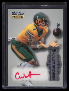 2022 Wild Card Matte Autographs Silver Blue Christian Watson Rookie Auto 21/25