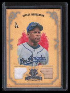 2004 Diamond Kings Materials Silver 150 Rickey Henderson Dual Bat Jersey 42/50