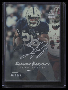 2018 Panini Luminance Draft Day Signatures Silver 46 Saquon Barkley Rookie Auto