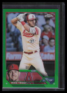2023 Topps Chrome Green Refractor 27 Mike Trout 9/99