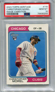 2023 Topps Heritage Image Variations 110 Christopher Morel Rookie SP PSA 10 GEM