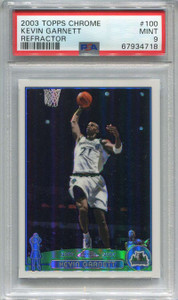 2003-04 Topps Chrome Refractor 100 Kevin Garnett PSA 9 MINT