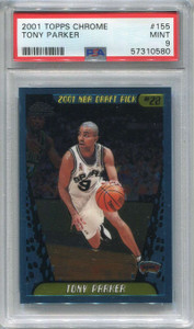 2001-02 Topps Chrome 155 Tony Parker Rookie PSA 9 MINT