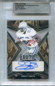 2022 Leaf Exotic Pre-Production Proof Clear Snakeskin Emmitt Smith Auto 1/1