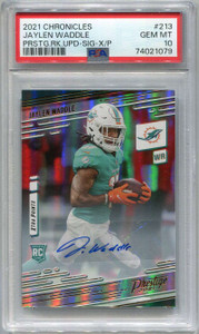 2021 Chronicles Prestige Update Signatures 213 Jaylen Waddle Rookie Auto PSA 10