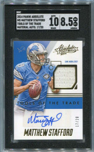 2014 Absolute Tools of Trade Signatures Matthew Stafford Jersey Auto /20 SGC 8.5