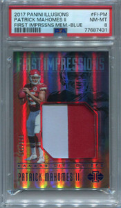 2017 Panini Illusions First Impressions Patrick Mahomes Rookie Patch /100 PSA 8
