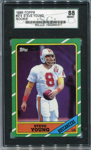 1986 Topps 374 Steve Young Rookie SGC 88 NM/MT