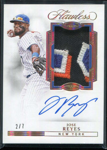 2022 Panini Flawless Patch Autographs Gold 8 Jose Reyes Patch Auto 2/7