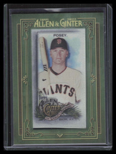 2022 Topps Allen and Ginter Mini Cloth Silk 77 Buster Posey 8/10