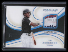 2020 Immaculate Collection Materials 18 Tim Anderson Laundry Tag Patch 1/5