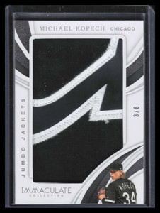 2019 Immaculate Collection Jackets 13 Michael Kopech Rookie Jumbo Patch 3/6