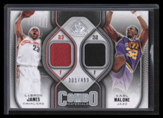 2009-10 SP Game Used Combo Materials Malone LeBron James Dual Jersey 301/499