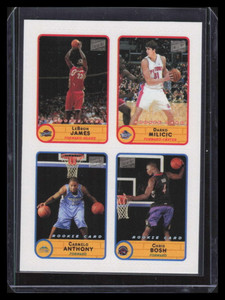 2003-04 Bazooka Four on One Stickers Milicic Bosh Carmelo Anthony LeBron Rookie