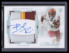 2022 Panini Flawless Autographs Brian Robinson Jr. Rookie Dual Patch Auto 12/20