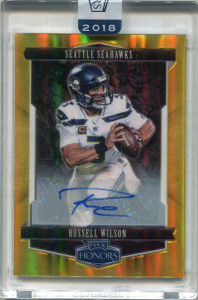 2018 Panini Honors Signatures Gold 30 Russell Wilson Auto 8/10
