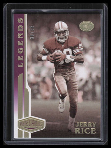 2020 Panini Plates and Patches Purple 129 Jerry Rice LEG 30/35 Legends