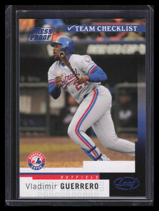 2004 Leaf Press Proofs Blue 295 Vladimir Guerrero TC 53/100 Team Checklist