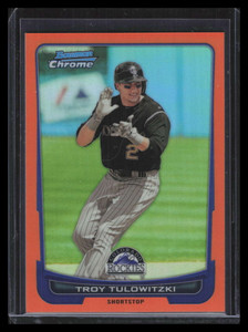 2012 Bowman Chrome Orange Refractor 56 Troy Tulowitzki 5/25