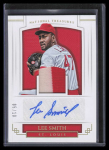 2018 Panini National Treasures Material Signature Gold Lee Smith Patch Auto 5/10