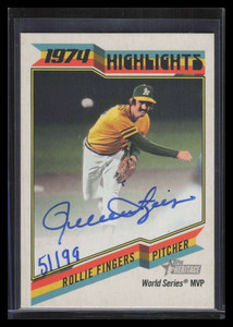 2023 Topps Heritage '74 Highlights Autographs 74hrf Rollie Fingers Auto 51/99
