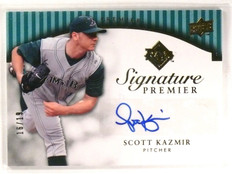 2008 UD Premier Scott Kazmir Gold Jersey Number Autograph #D16/19 #SK