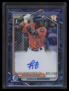 2024 Bowman Chrome Autographs Blue Lunar Refractor German Ramirez RC Auto 31/150