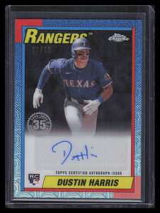 2025 Topps '90 Silver Pack Chrome Black Refractor Dustin Harris Rookie Auto 7/10