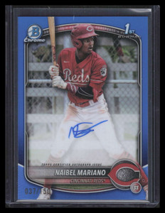 2025 Bowman Chrome Autographs Blue Refractor Naibel Mariano Rookie Auto 37/150