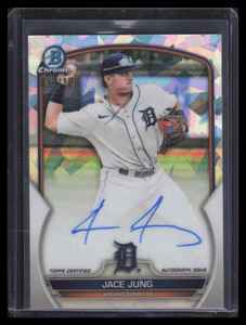 2023 Bowman Chrome Prospect Autographs Atomic Refractor Jace Jung RC Auto 34/100