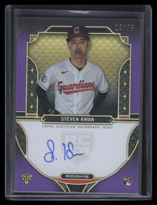 2022 Topps Triple Threads Rookie Autographs Amethyst Steven Kwan RC Auto 13/75