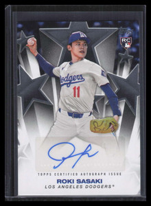 2025 Topps Baseball Stars Autographs bsa2rs Roki Sasaki Rookie Auto