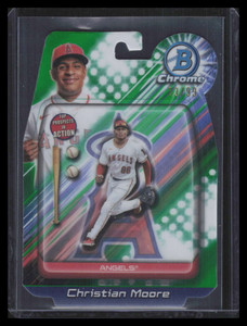 2024 Bowman Chrome Draft In Action Green Refractor Christian Moore Rookie 13/99
