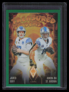 2024 Panini Phoenix Treasured Tandems Green 11 Amon-Ra St. Brown Jared Goff 2/25