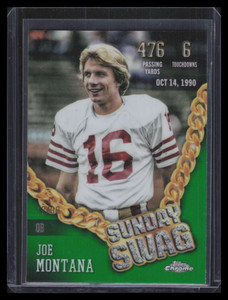 2024 Topps Chrome Sunday Swag Green Refractor ss5 Joe Montana 42/99