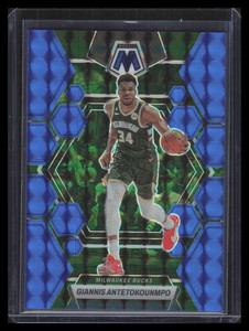 2022-23 Panini Mosaic Mosaic Blue Refractor 15 Giannis Antetokounmpo 187/199