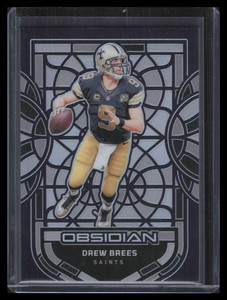 2024 Panini Obsidian Black Stained Glass 10 Drew Brees
