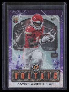 2024 Topps Resurgence Voltaic Purple Surge Refractor Xavier Worthy Rookie 15/75
