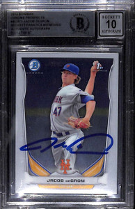 2014 Bowman Chrome Prospects Jacob deGrom Rookie BAS Beckett Fanatics 10 Auto