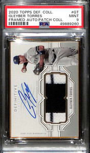 2020 Topps Definitive Framed Autograph Gleyber Torres Patch Auto 6/15 PSA 9 MINT