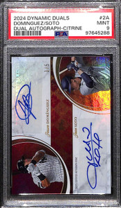 2024 Topps Dynamic Duals Autograph Juan Soto Jasson Dominguez RC Auto 3/5 PSA 9