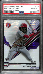 2024 Topps Pristine Purple Refractor 73 Elly De La Cruz Rookie 60/99 PSA 10 GEM