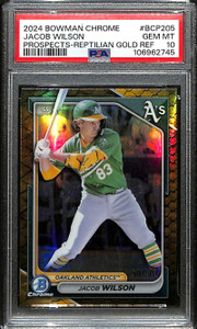 2024 Bowman Chrome Gold Reptillian Refractor Jacob Wilson Rookie 50/50 PSA 10