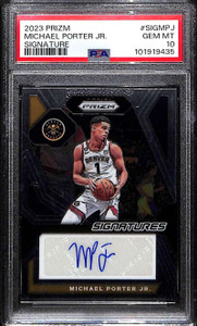 2023-24 Panini Prizm Signatures 17 Michael Porter Jr. Auto PSA 10 GEM MT