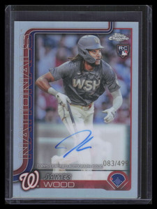 2025 Topps Chrome Rookie Autographs Refractor RAJWO James Wood RC Auto 83/499