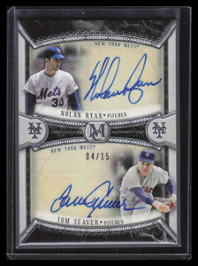 2018 Topps Museum Collection Autographs DARS Nolan Ryan Seaver Dual Auto 4/15