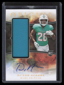 2023 Panini Origins Rookie Jumbo Autographs 27 De'Von Achane RC Jersey Auto