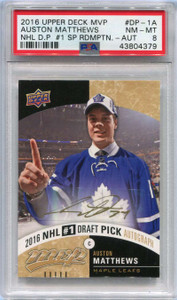 2016 Upper Deck MVP Draft Pick dp1a Auston Matthews Rookie Auto PSA 8 NM-MT