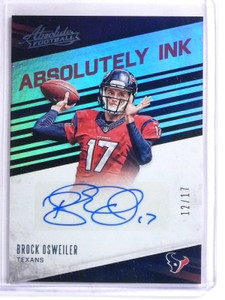 2016 Absolute Absolutely Ink Numbers Brock Osweiler Autograph #D12/17